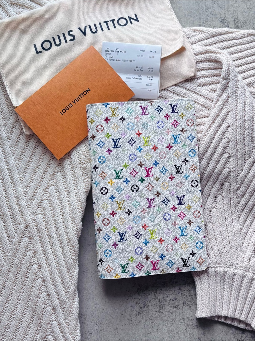 LV X TM Monogram Multicolor Emily Notebook Cover MM White